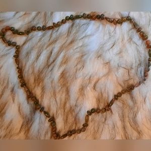 26 inch Unakite hand-knotted necklace